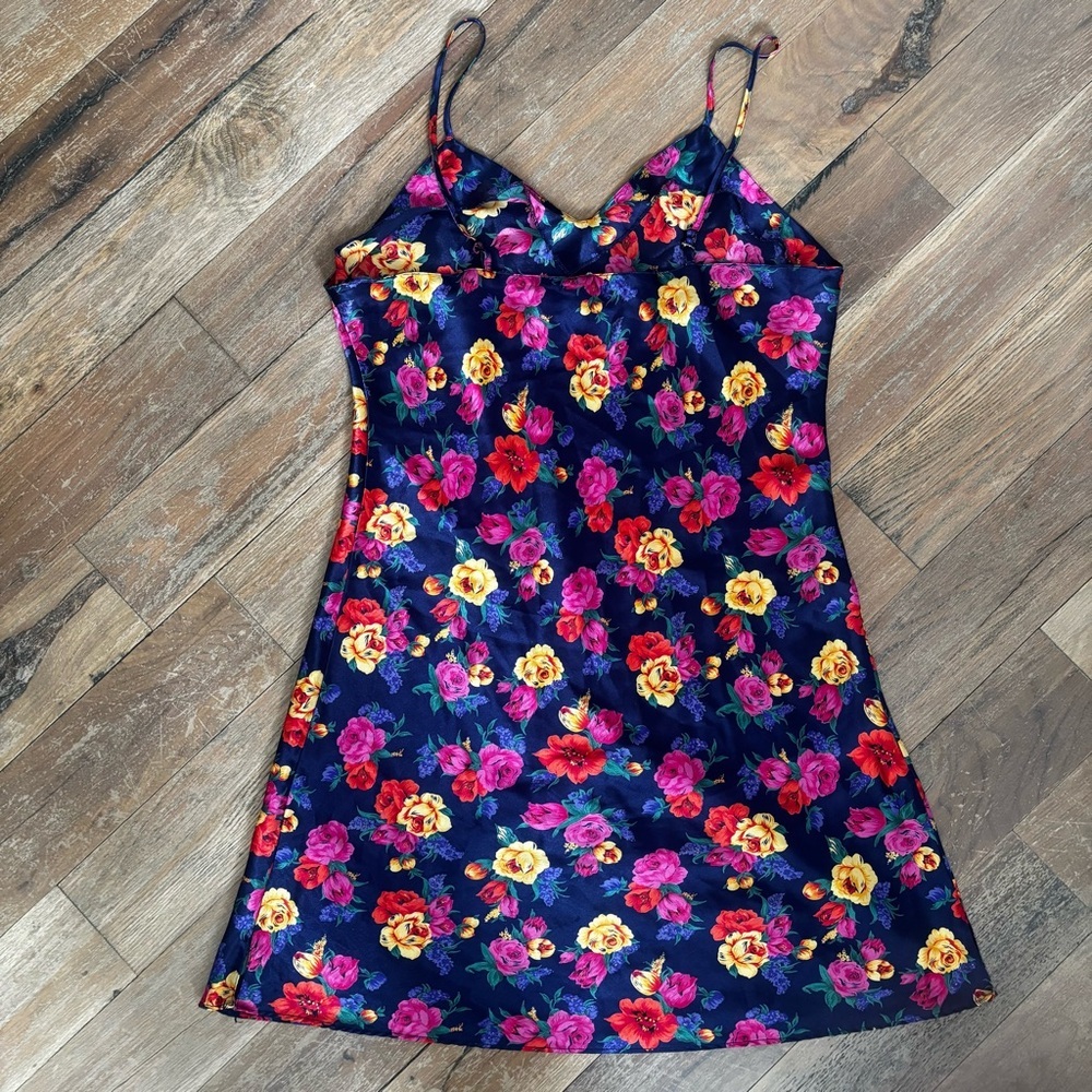 Slip dress colorful Floral Intimates by SOA Size Medium